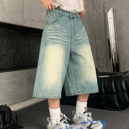 Washed Straight Leg Half Denim WN19838