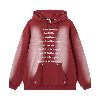 Colorblock Letter Print Oversize Pullover Hoodie WN11156