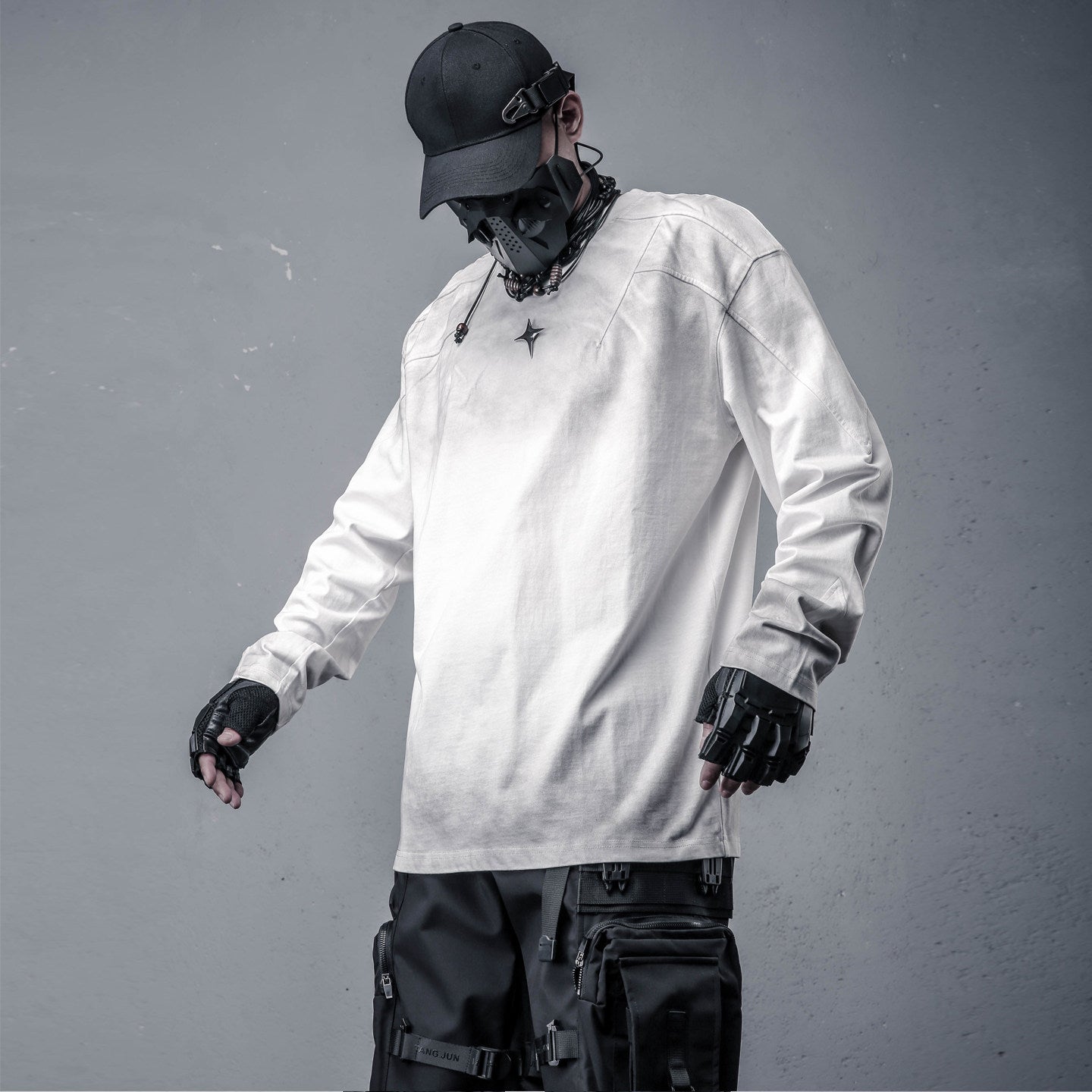 Gradient Structural Oversize Long Sleeve T-Shirt WN22561