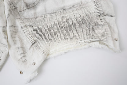 Multi-Panel Frayed Mesh Patchwork Half Pants WN27859