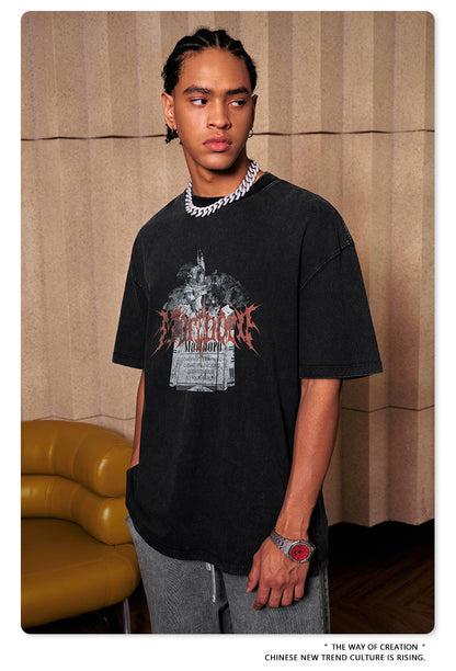 Cotton Heavy Weight Print Short Sleeve T-Shirts WN7827