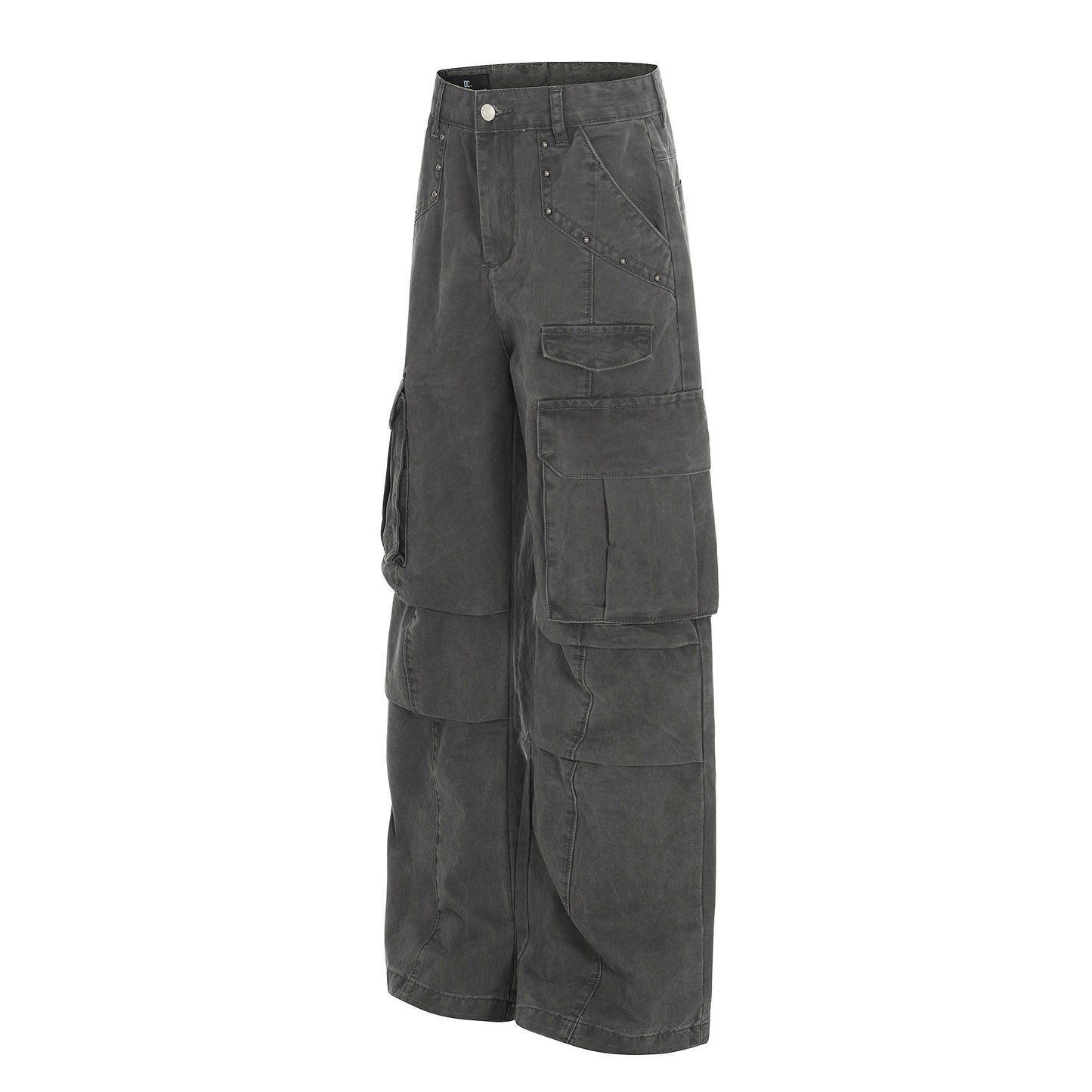 Multi Pocket Studs Wide Leg Cargo Pants WN26136