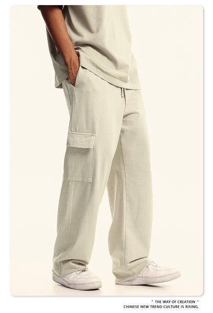 Washed Heavyweight Short Sleeve T-Shirt & Cargo Sweatpants Setup WN6063