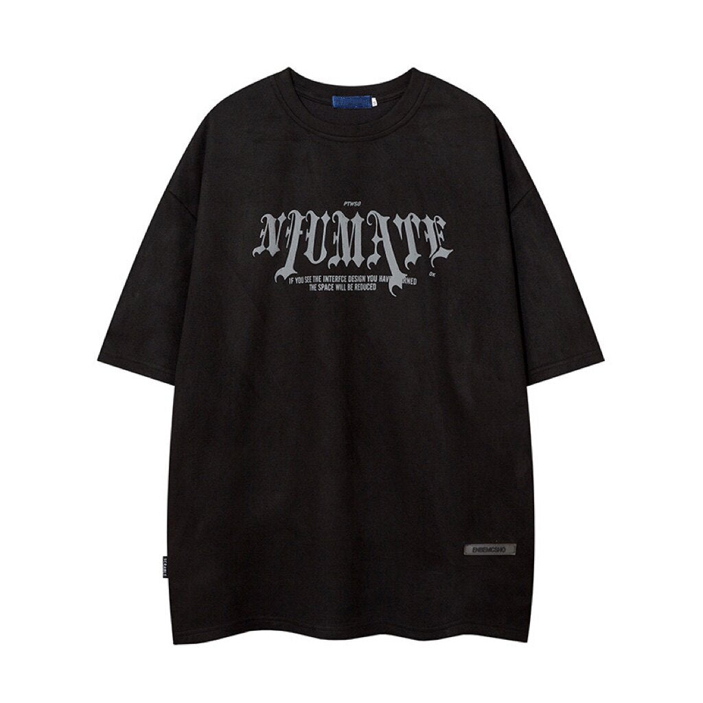Letter Print Oversize Short Sleeve T-Shirt WN24476