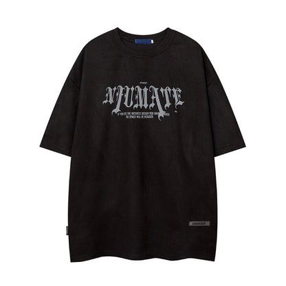 Letter Print Oversize Short Sleeve T-Shirt WN24476