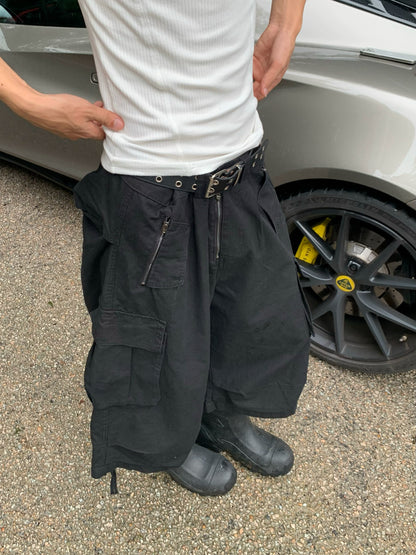 Multi-Pocket Drawstring Wide Leg Cargo Pants WN19900