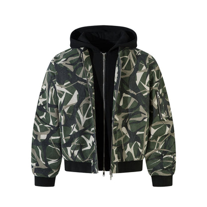 Chaqueta acolchada con capucha de camuflaje de espinas Wn11315 Wn11315