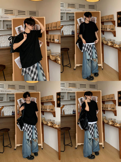 Plain Oversize Short Sleeve T-Shirt WN19809