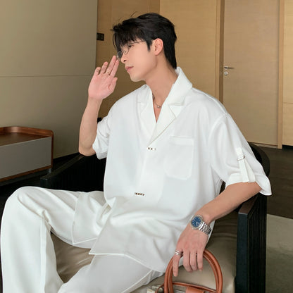 Wrinkle-Free Cuban Collar Short Sleeve Shirt WN20431