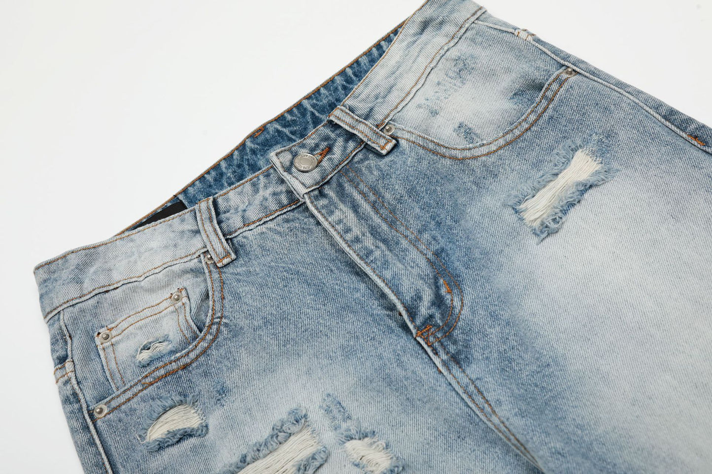 Washed Damage Flare Denim Jeans WN26068