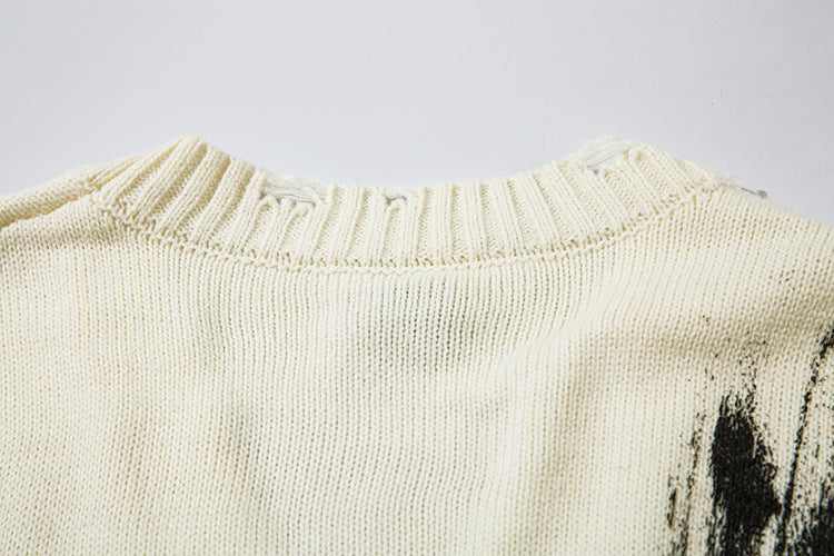 Graffiti Print Oversize Knit Cardigan WN11429