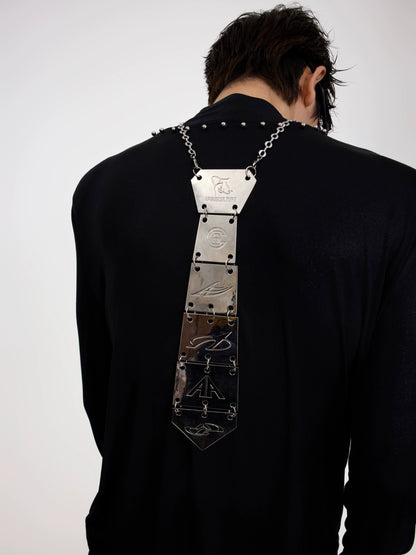 3D Metal Tie Necklace WN10521