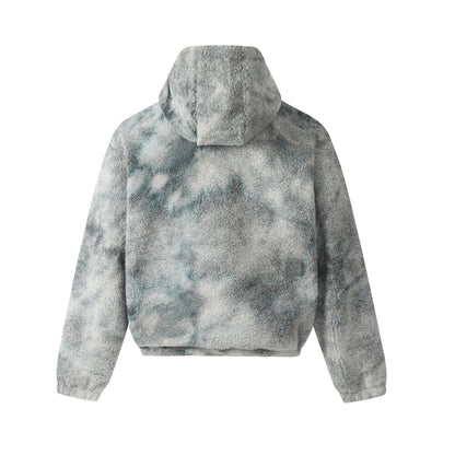 Tie-Dye-Halbzipper Übergröße Pullover Hoodie WN11582