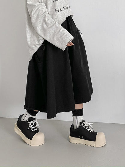 Chunky Shell Toe Platform Lace-Up Sneakers WN24527
