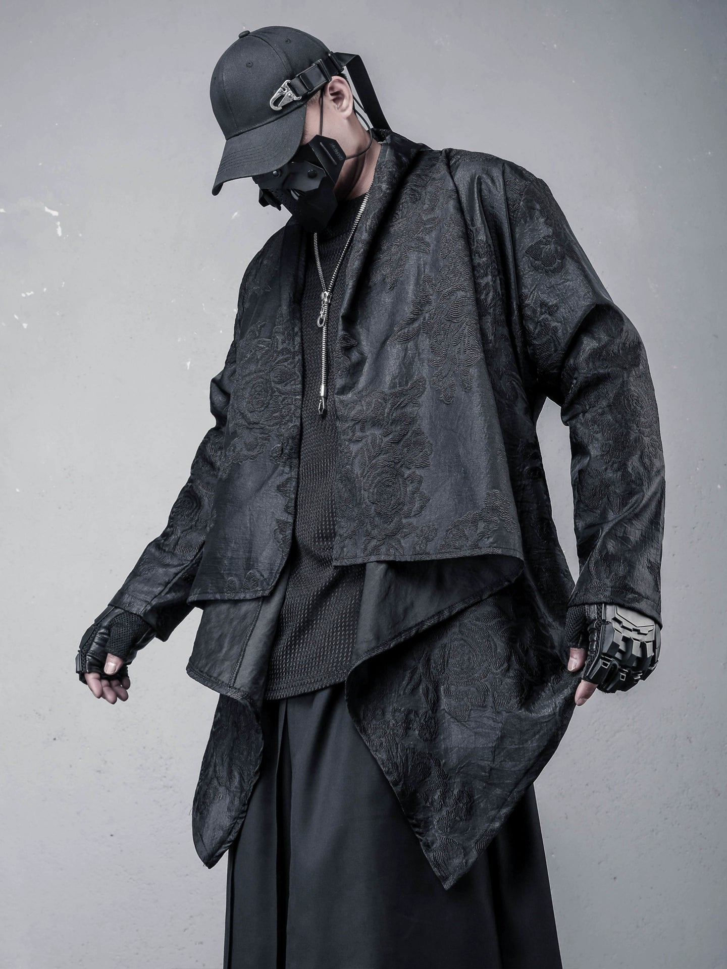 Irregular Jacquard Design Long Sleeve Shirt WN22338