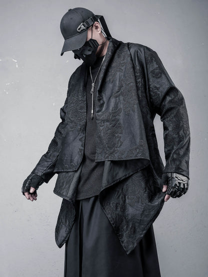 Irregular Jacquard Design Long Sleeve Shirt WN22338