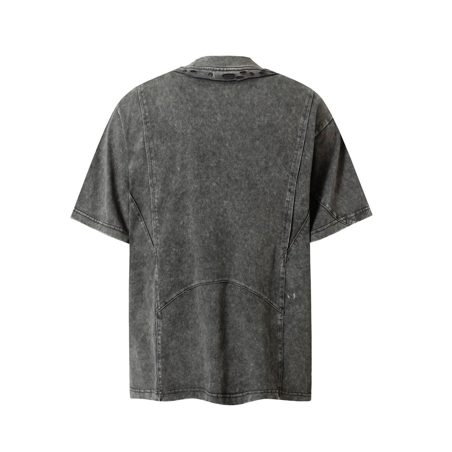 Heavy Washed Fade Stitching Short Sleeve T-Shirt WN25671