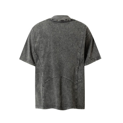 Heavy Washed Fade Stitching Short Sleeve T-Shirt WN25671