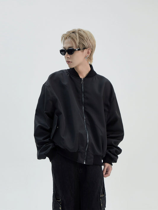 Oversize Zipper Flight Jacket WN8810