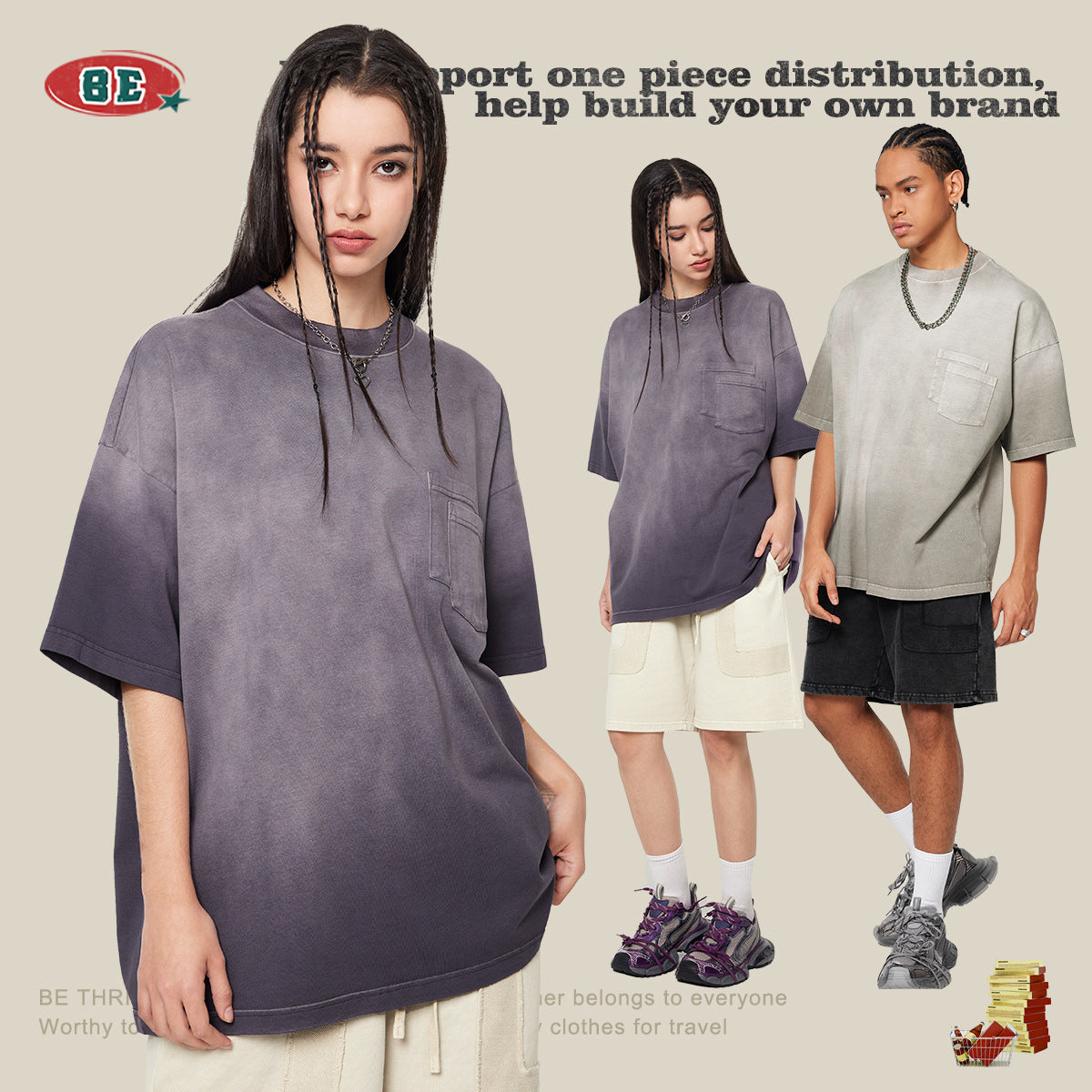 Washed Oversize Short-sleeve T-shirt WN6453