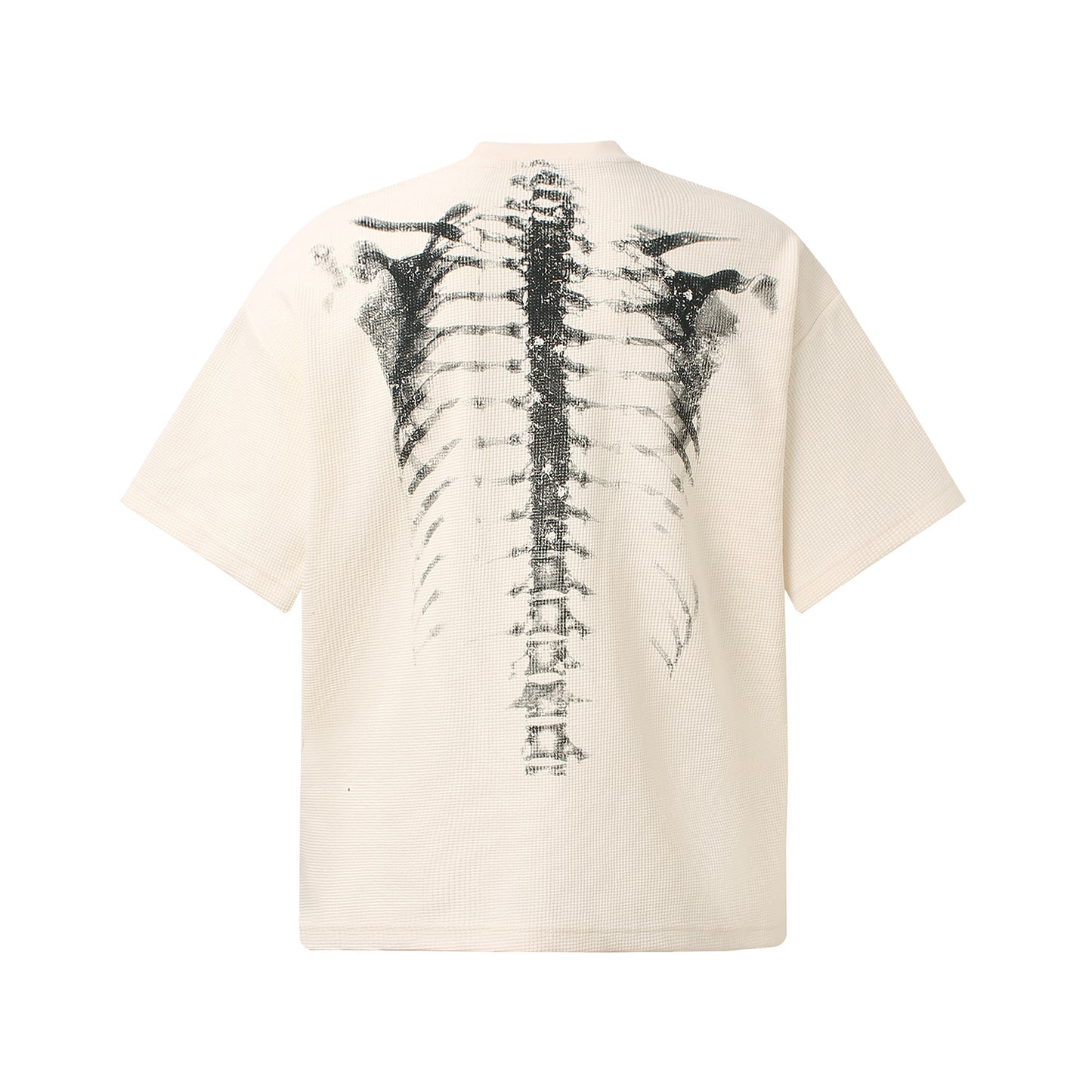 Skeleton Print Waffle Short Sleeve T-Shirt WN25913
