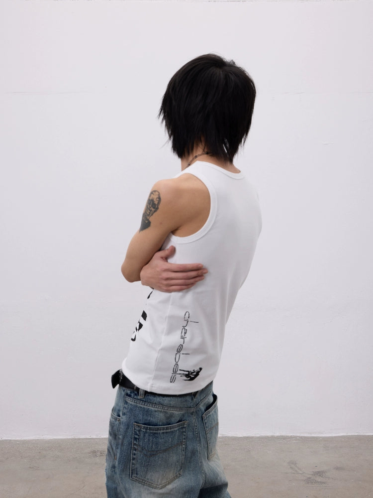 Number Print Ribbed Tank Top WN19067