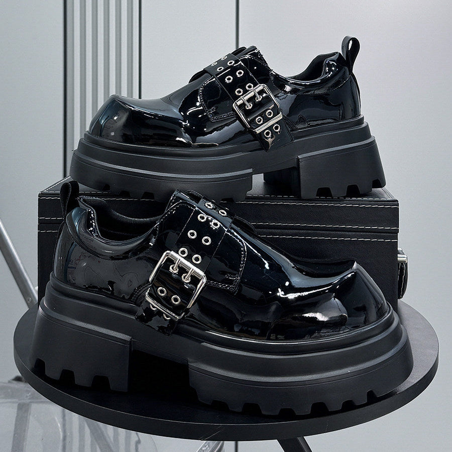 Chunky Patent Leather Buckle Loafers WN24808