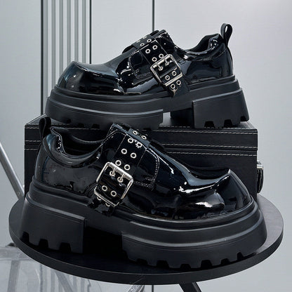 Chunky Patent Leather Buckle Loafers WN24808