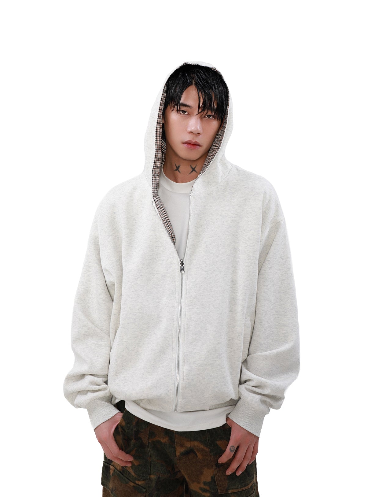 Oversize ReversibleZipper Hoodie WN8294