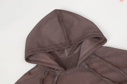 Heavyweight Washed Deconstructed Pullover Hoodie WN23059