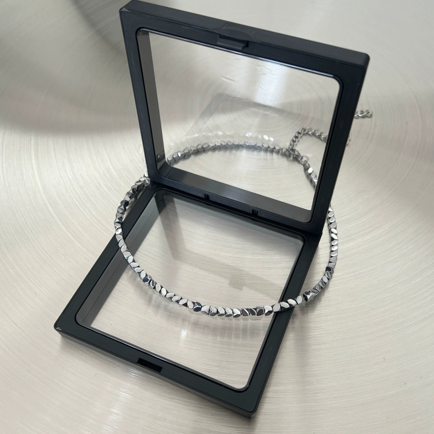 Silver Titanium Steel Necklace WN19256
