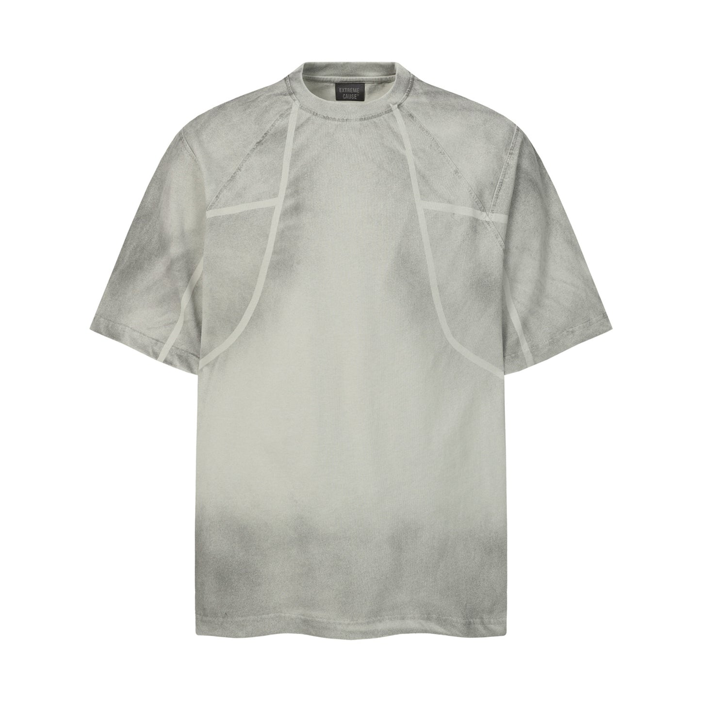 Washed Deconstructed Line Oversize Short Sleeve T-Shirt WN26901