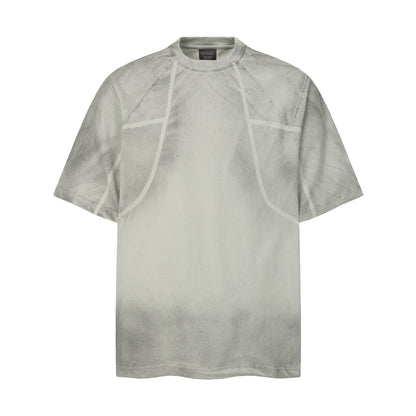 Washed Deconstructed Line Oversize Short Sleeve T-Shirt WN26901