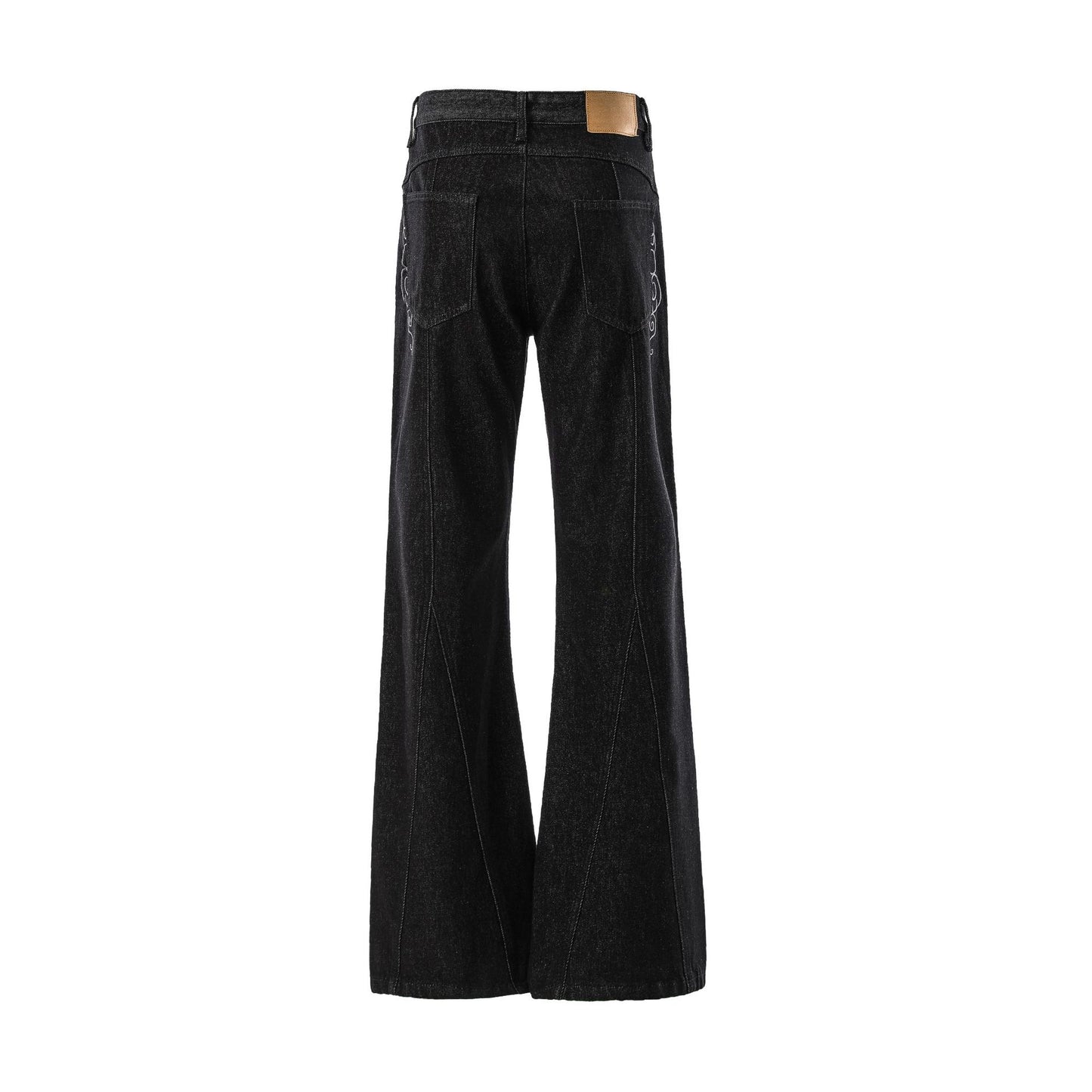 Pocket Embroidery Flare Denim Jeans WN25916