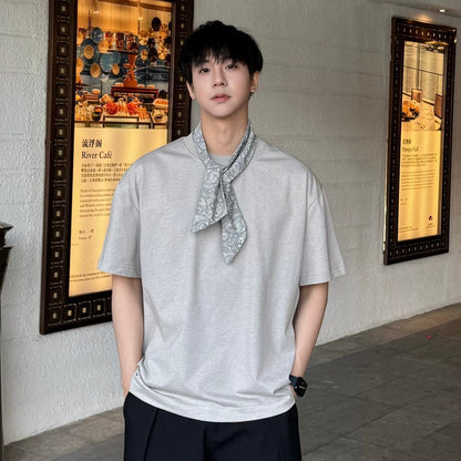 Scarf & Plain Short Sleeve T-Shirt WN25364