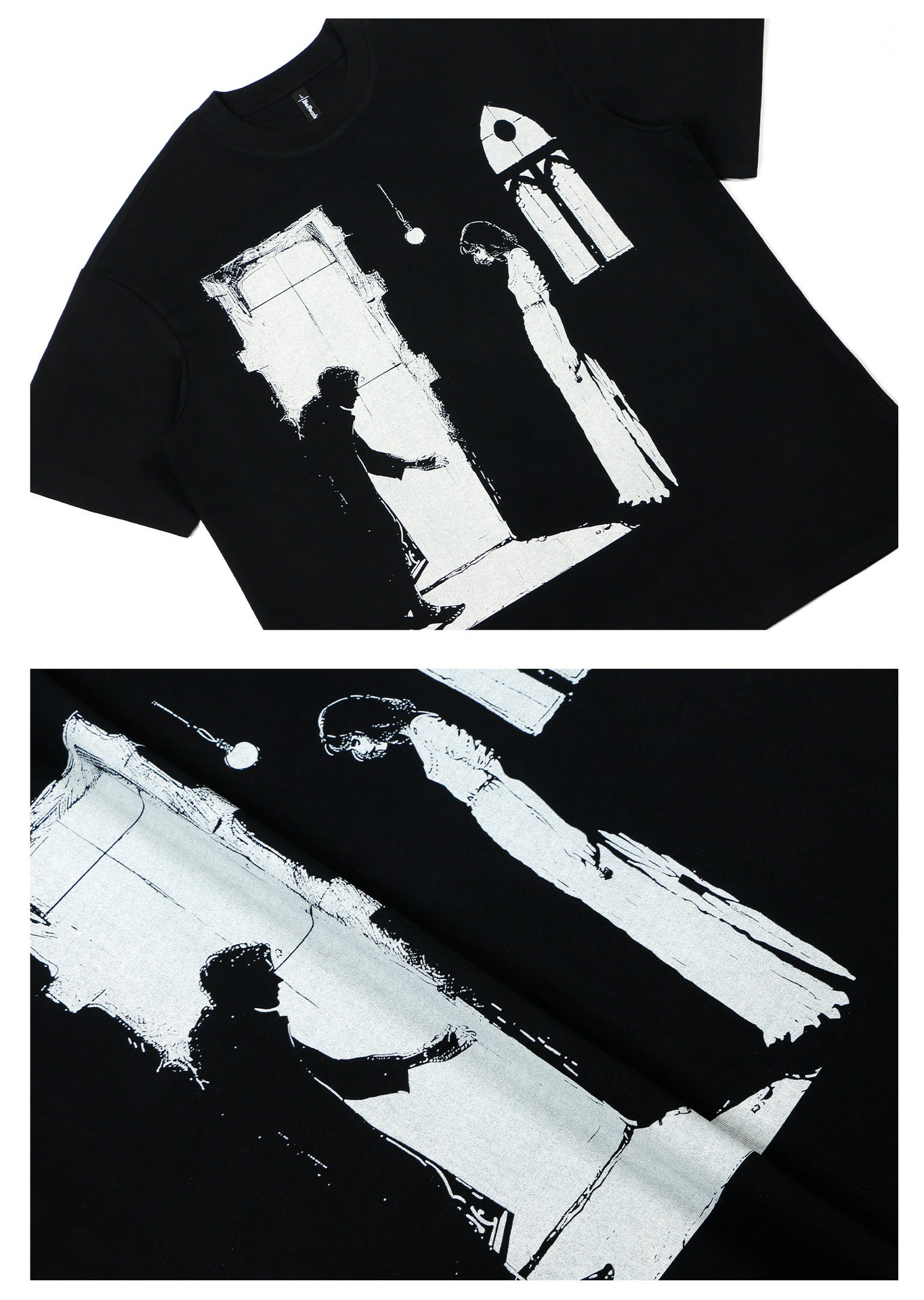 Letter Figure Graphic Oversize Short Sleeve T-Shirt WN26357