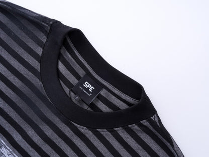 Cross Stripe Heavyweight Drop-Shoulder Oversize Short Sleeve T-Shirt WN27867