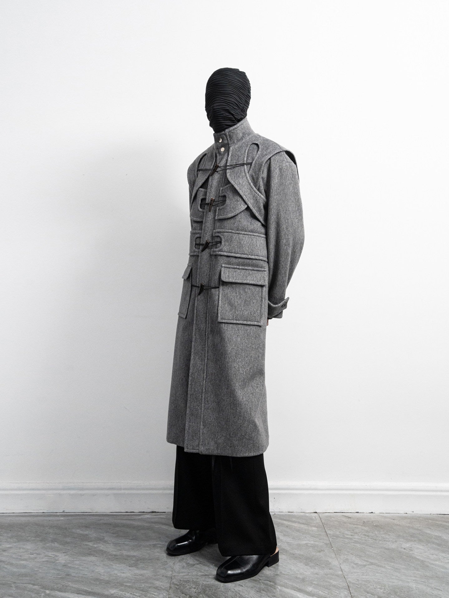 Layered Toggle Closure Long Coat WN23634