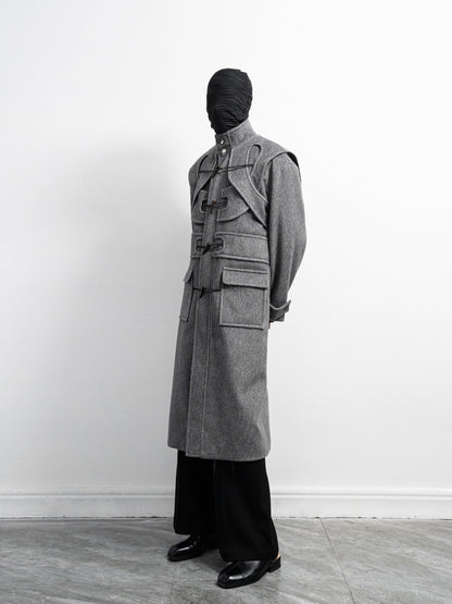 Layered Toggle Closure Long Coat WN23634