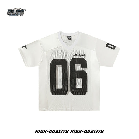 Mesh Sporty Letter Short Sleeve T-Shirt WN26436