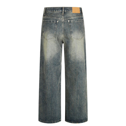 Fade Washed Straight Denim Jeans WN25940