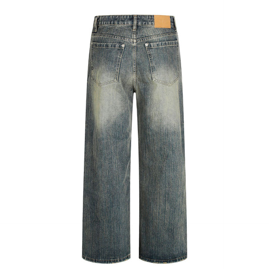 Fade Washed Straight Denim Jeans WN25940