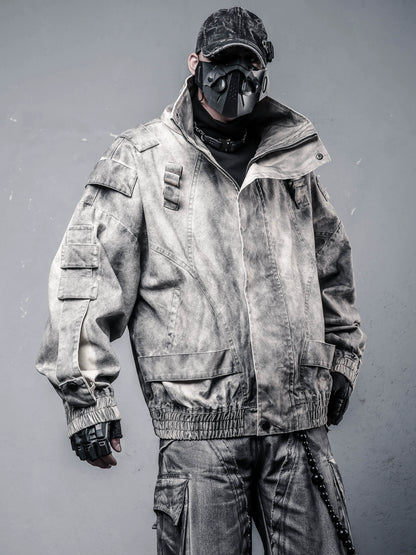 Damage Mix Wash Stand Neck Jacket WN22411