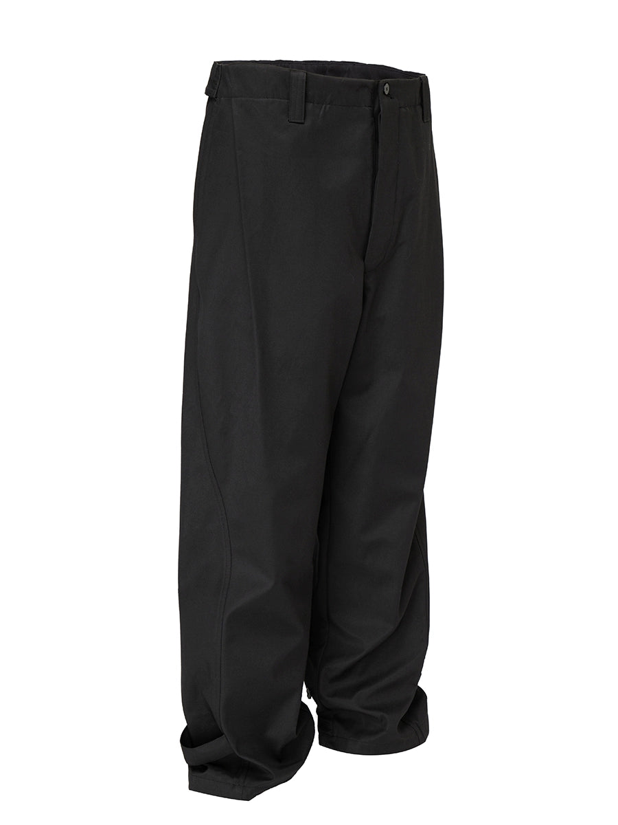 Wide Leg Straight Black Trousers WN12271