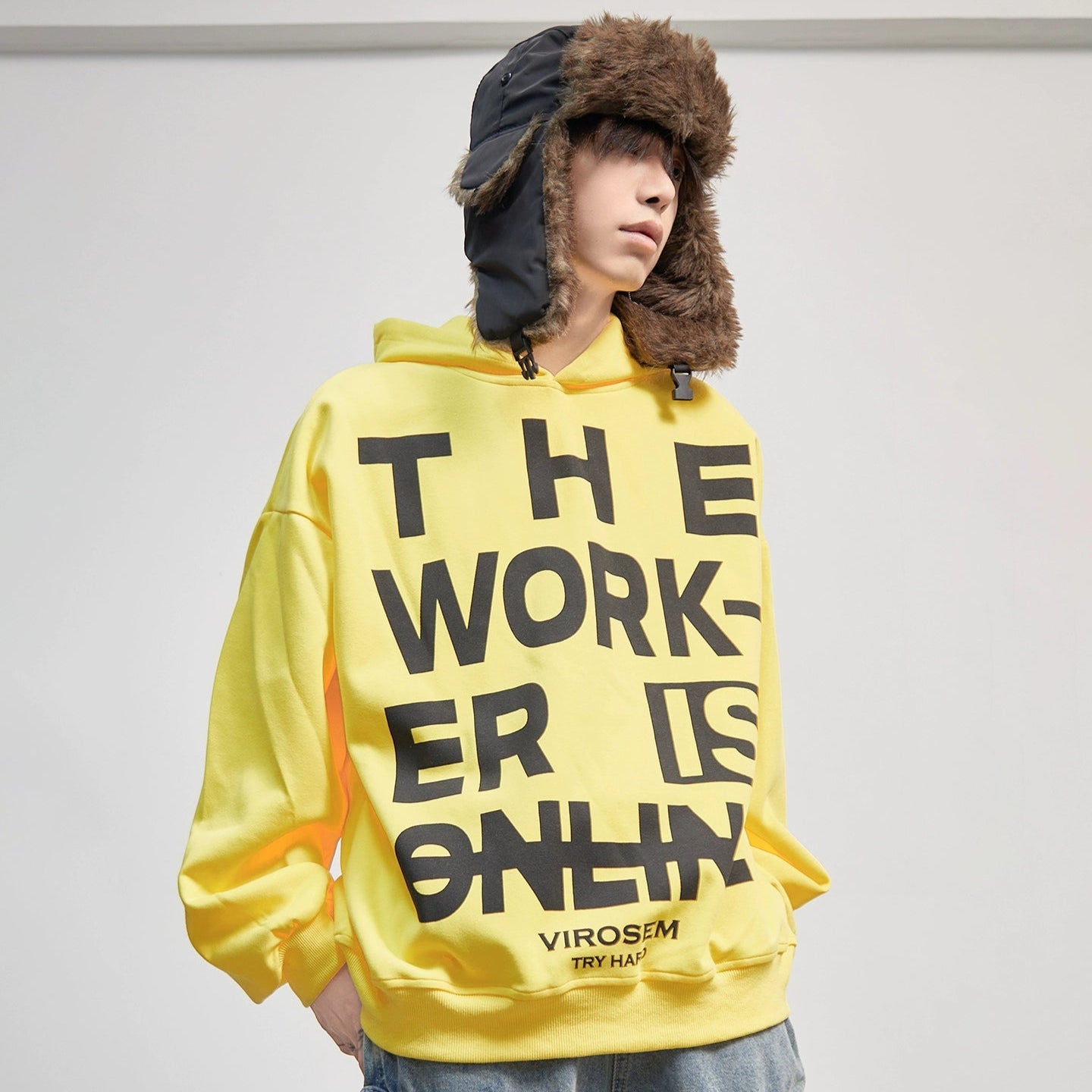 Letter Print Oversize Hoodie WN21182