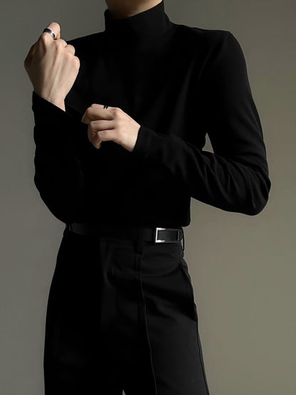 Fleece Lining High-Neck Long Sleeve T-Shirt WN23137