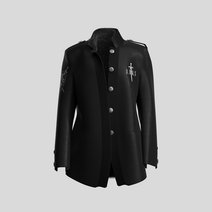 Standing-Collar Military Cross Multi-Button Jacket WN27159