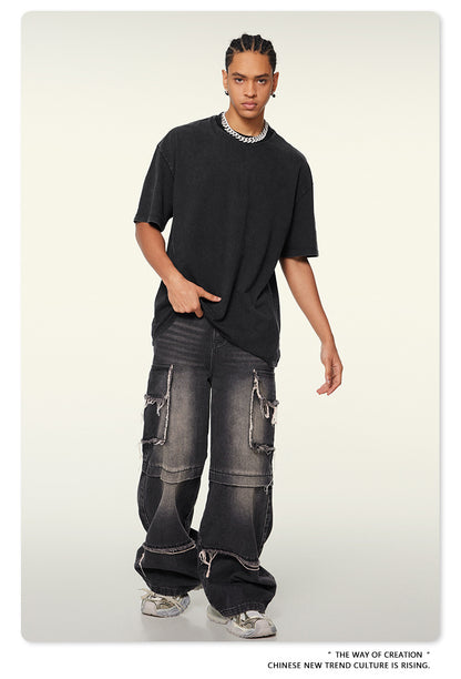 Washed Oversize Short-sleeve T-shirt WN6457