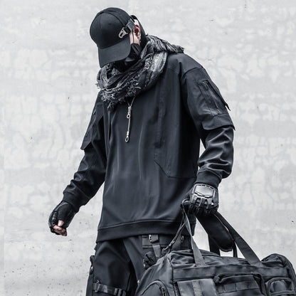 Patchwork Fake Layered Fleece Lining Knit Sweater WN22516