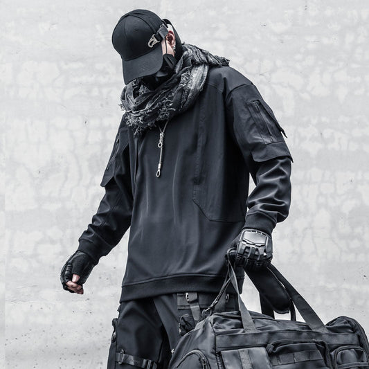 Patchwork Fake Layered Fleece Lining Knit Sweater WN22516